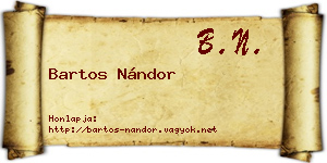 Bartos Nándor névjegykártya