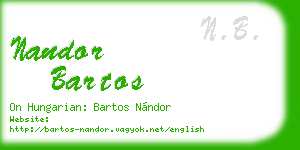 nandor bartos business card