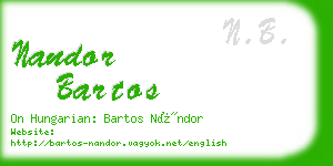 nandor bartos business card